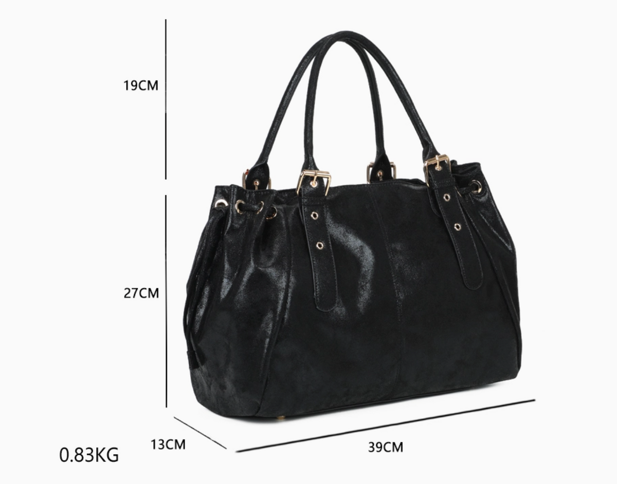 Sac à main pour les cours XXL noir irisé, similicuir