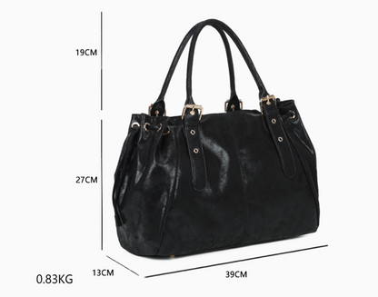 Sac à main pour les cours XXL noir irisé, similicuir